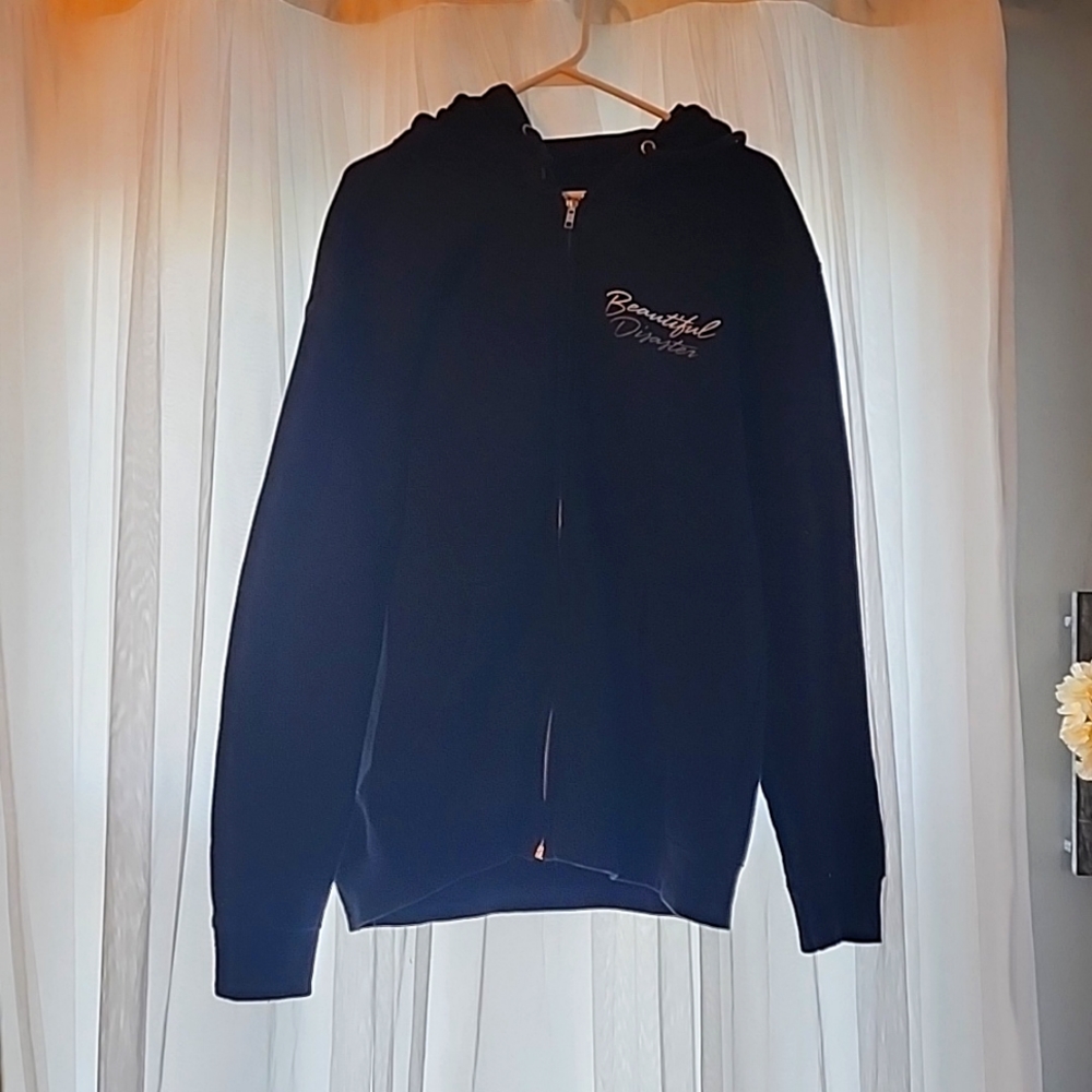 BEAUTIFUL DISASTER XL ZIP UP HOODIE